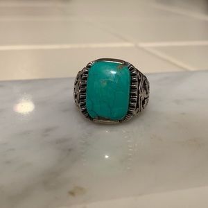 Turquoise and sterling silver silpada ring